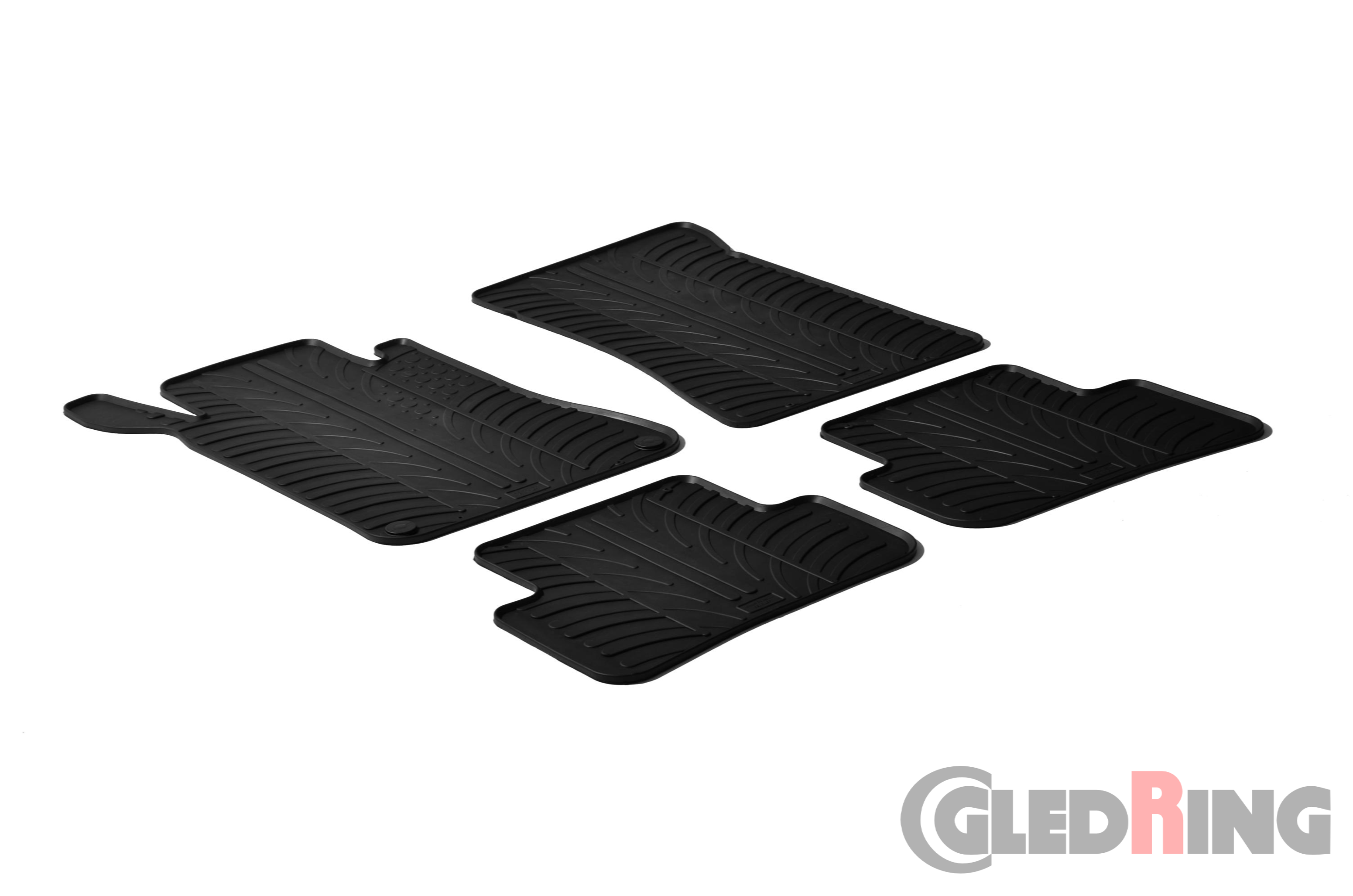 Original Gledring Passform Fußmatten Gummimatten 4 Tlg.+Fixing - MERCEDES-BENZ C Klasse W203 203 2001-2007